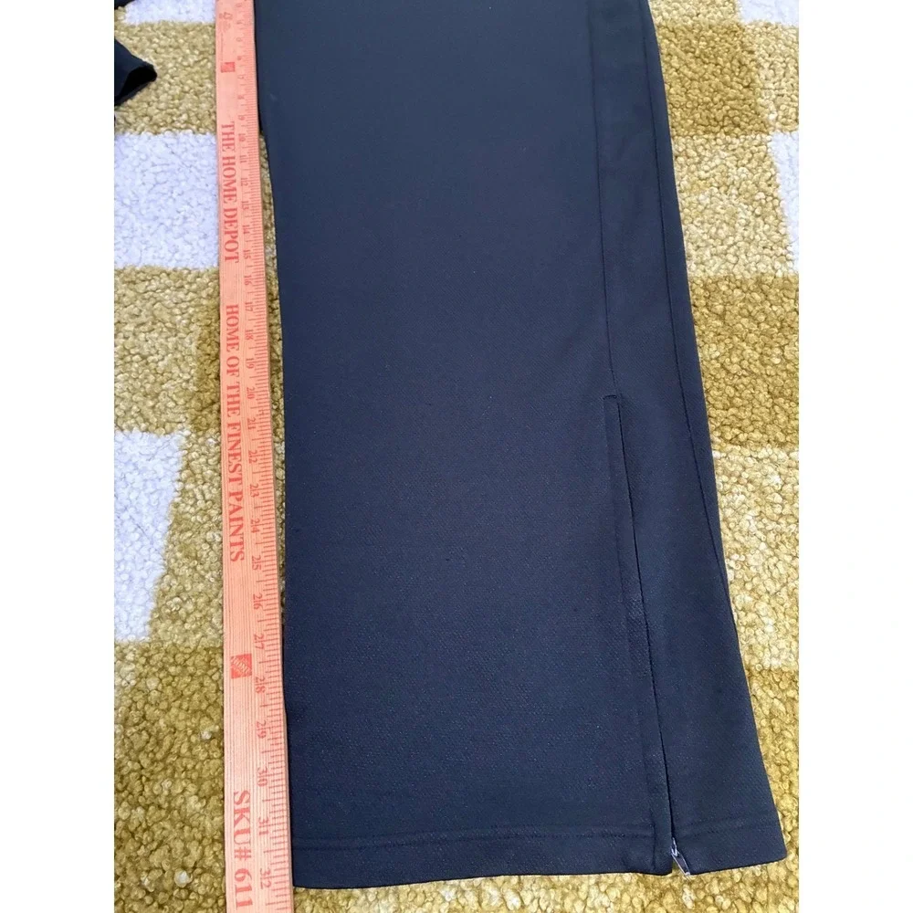 Nike Mens XL Black Wide Leg Athletic Track Pants Ankle Zip Back Pocket XL